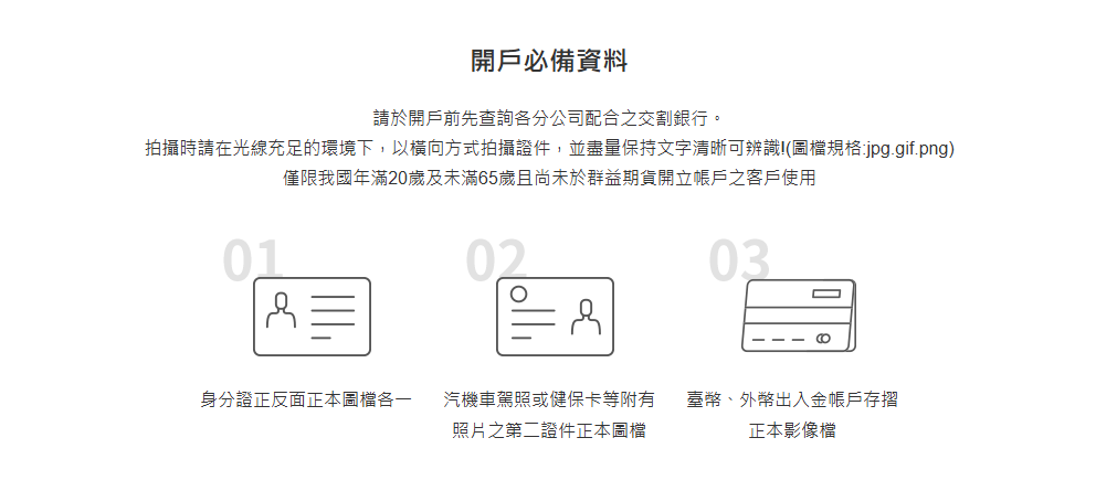 開戶必備資料